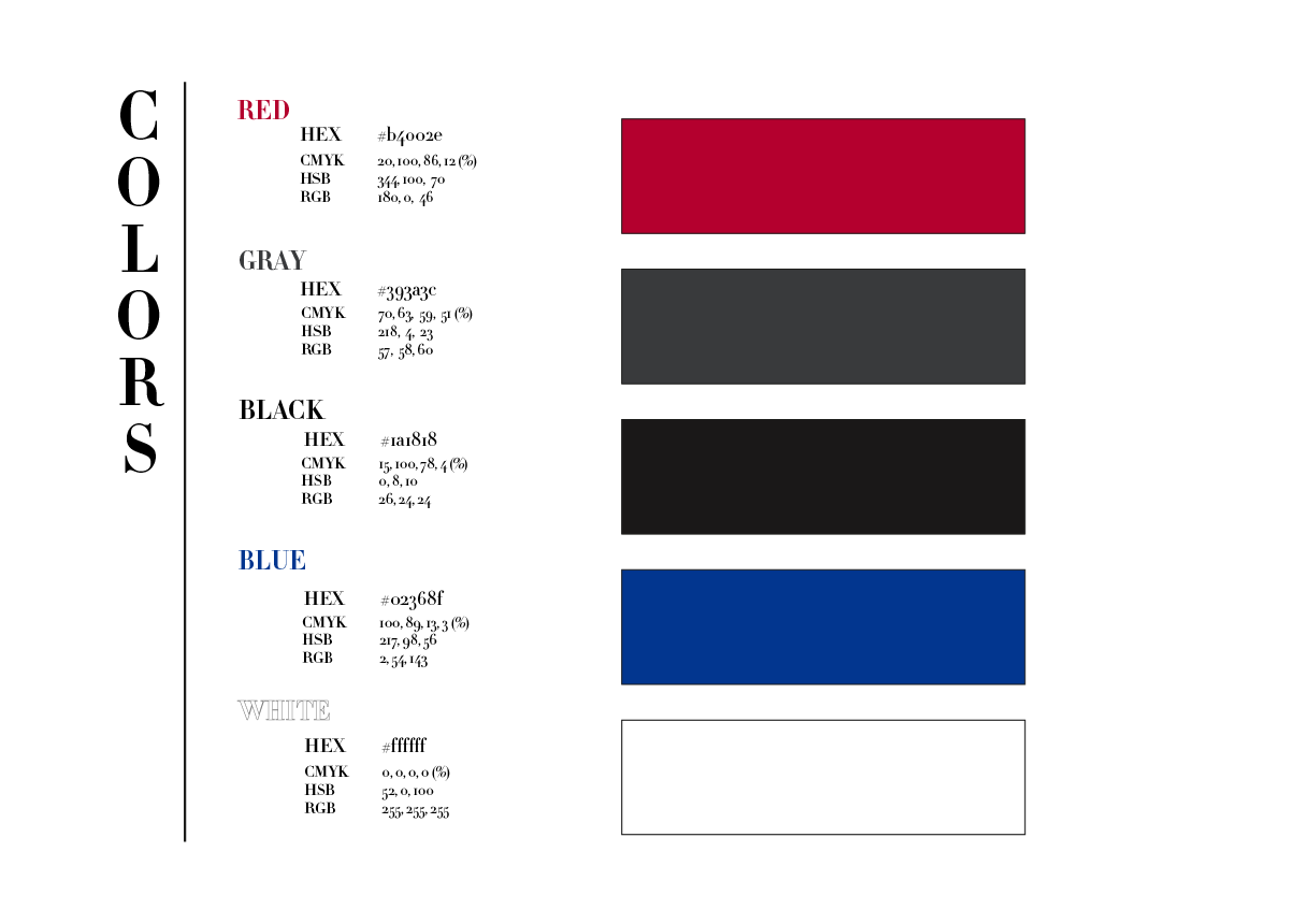 Style Guide Colors page