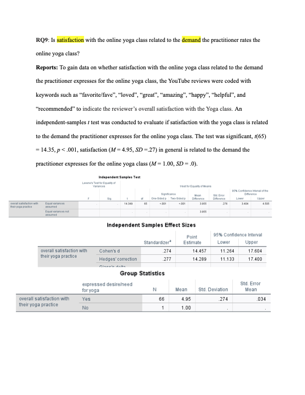 Market Research using IBM SPSS statistical testing